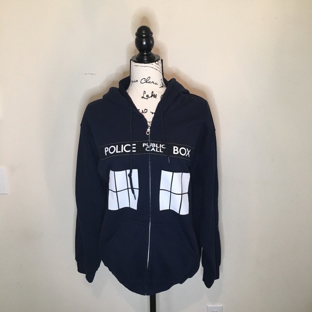 Dr Who Tardis Zip-Up Hoodie